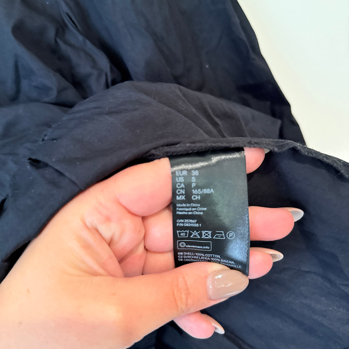 H&M Divided Black Tie Back Peplum Top Size 10