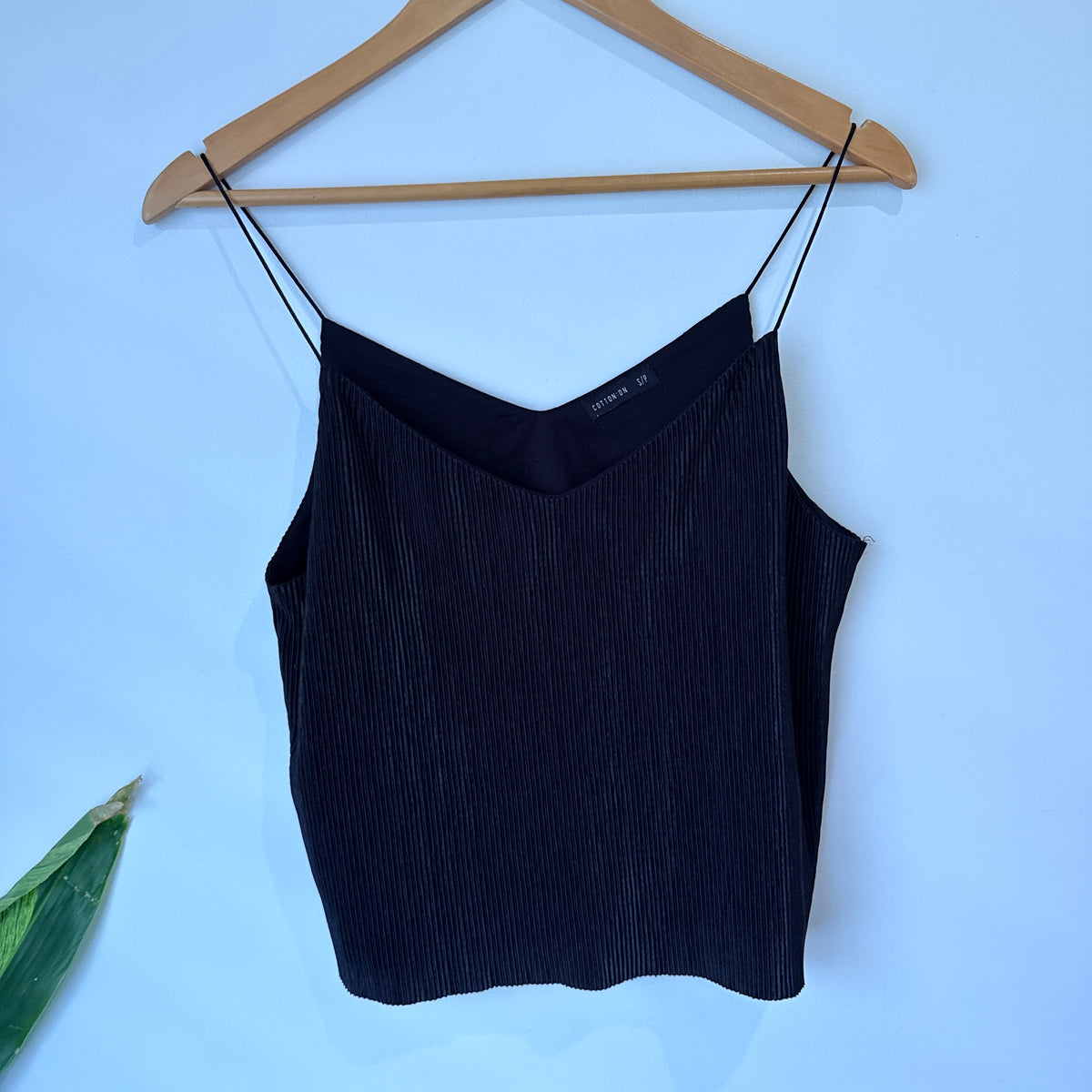 Cotton On Black Plisse Cami Size S