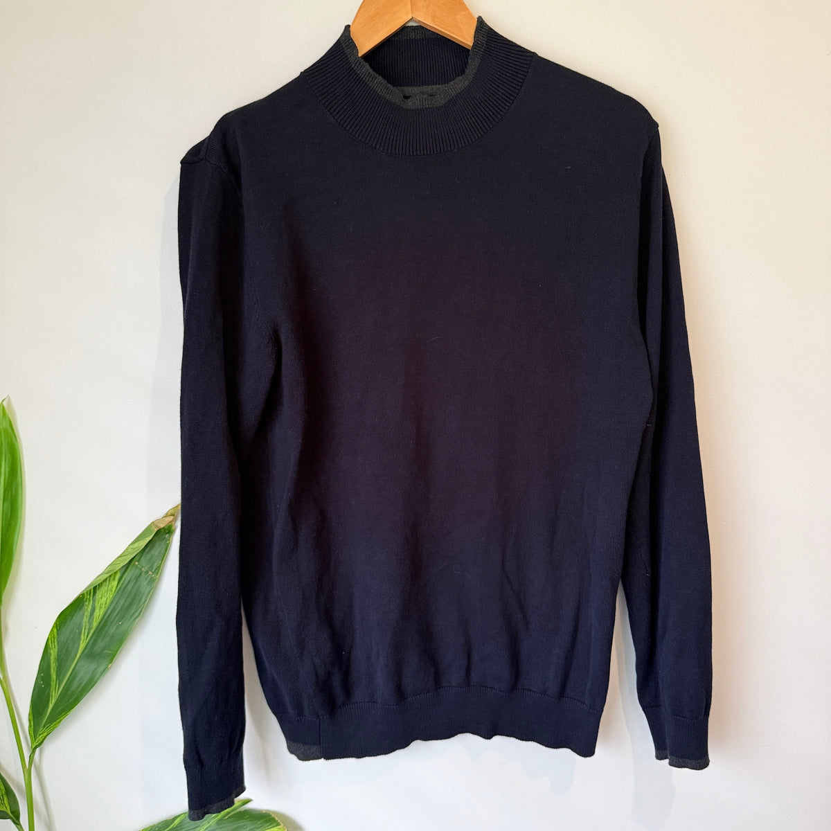 Politix Navy Cotton Knit Jumper Size M