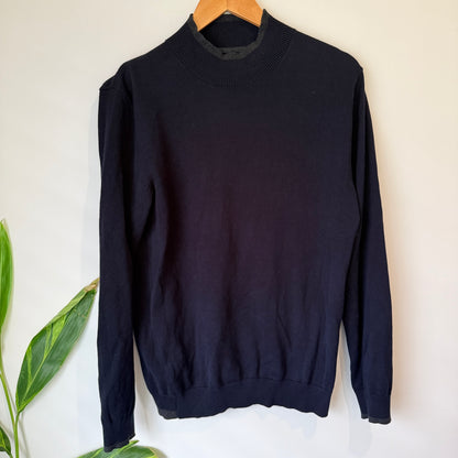 Politix Navy Cotton Knit Jumper Size M
