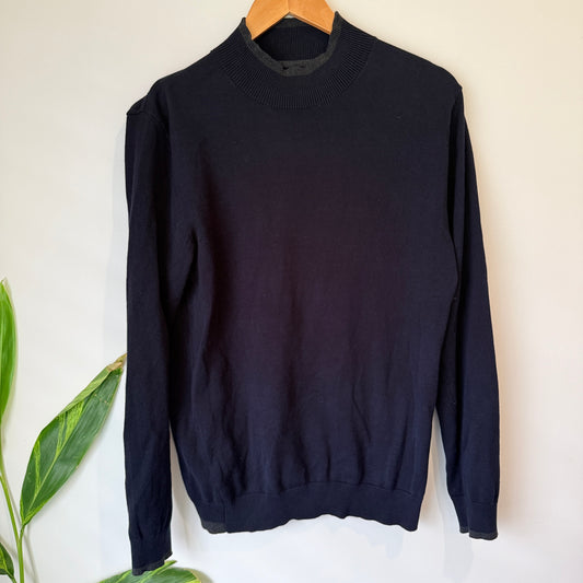Politix Navy Cotton Knit Jumper Size M