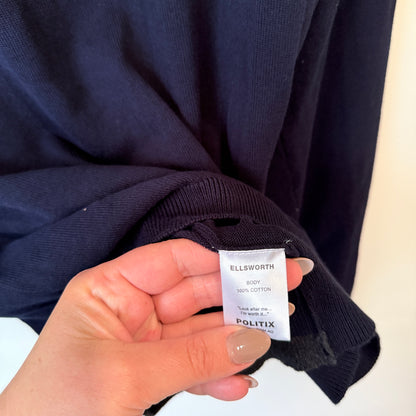 Politix Navy Cotton Knit Jumper Size M