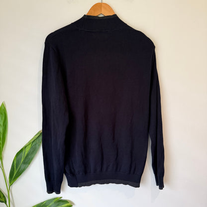 Politix Navy Cotton Knit Jumper Size M