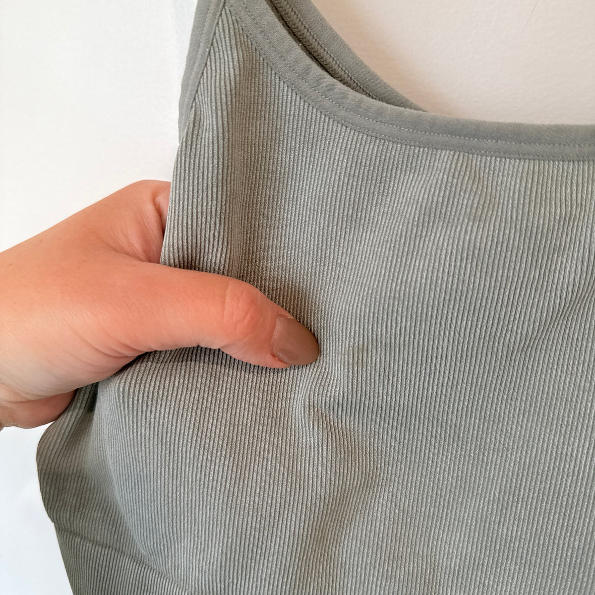 H&M Sage Green Ribbed Crop Cami Size S