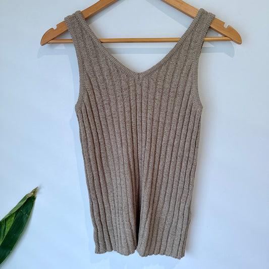 Spirit Beige Ribbed Knit Tank Size 10