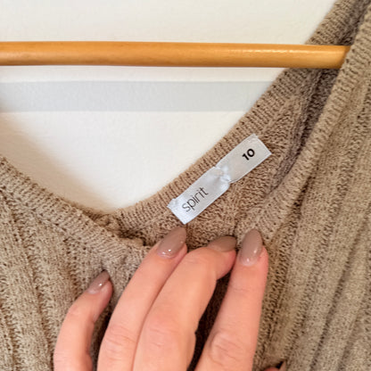 Spirit Beige Ribbed Knit Tank Size 10
