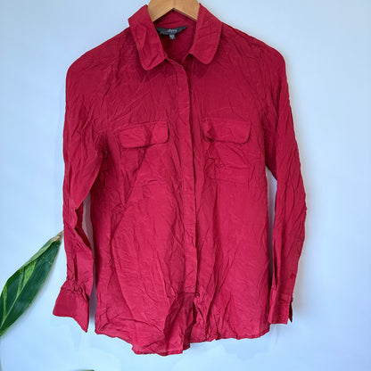 Max Red Silk Shirt Size 8