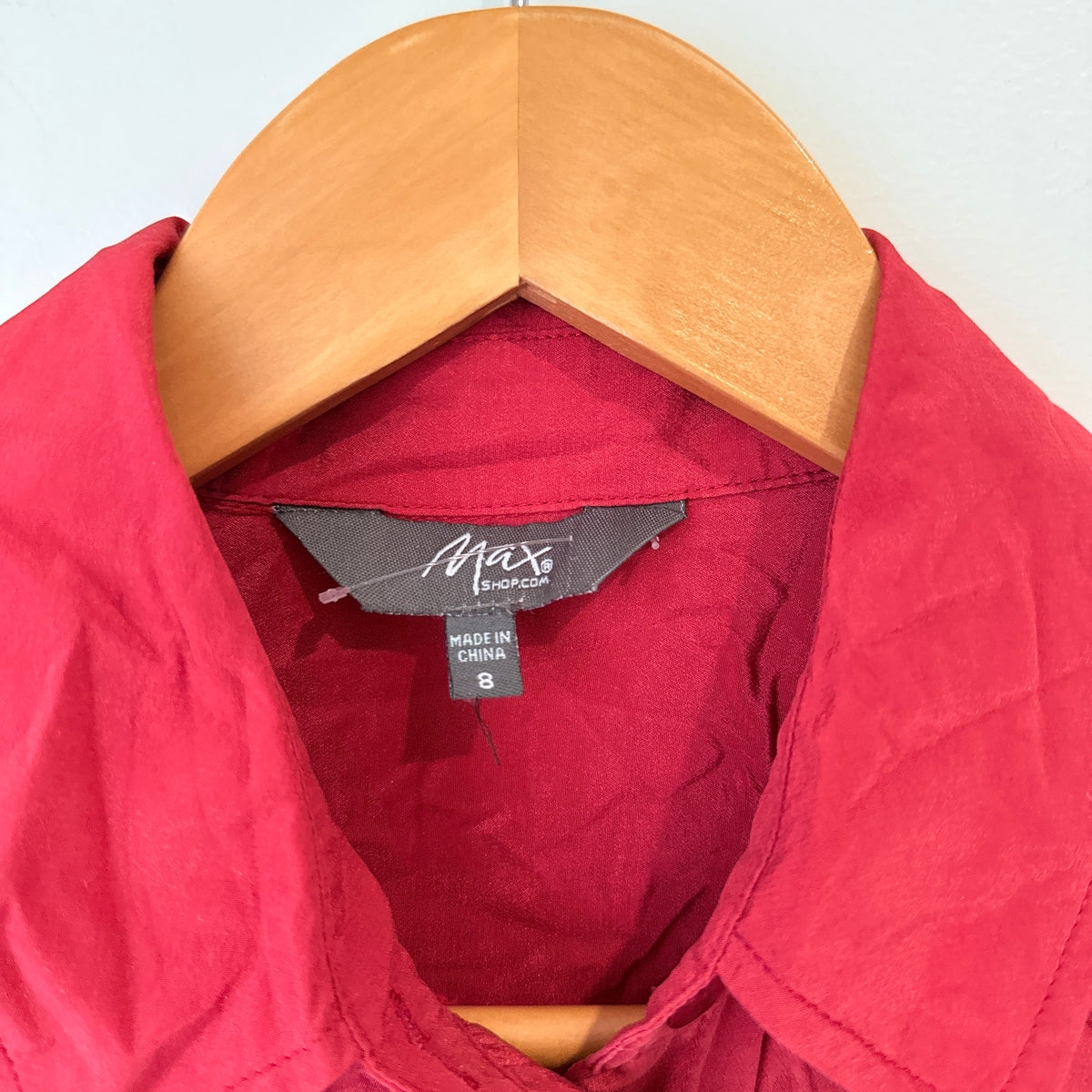 Max Red Silk Shirt Size 8