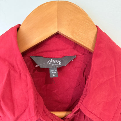 Max Red Silk Shirt Size 8