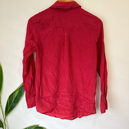 Max Red Silk Shirt Size 8