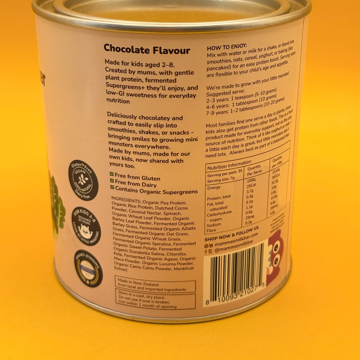 Mammas Milk Bar Choc Monster Plant Protein 245g