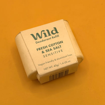 Wild Fresh Cotton and Sea Salt Sensitive Deodorant Refill 40g
