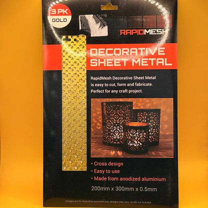 RapidMesh Decorative Sheet Metal Gold 3 Pack