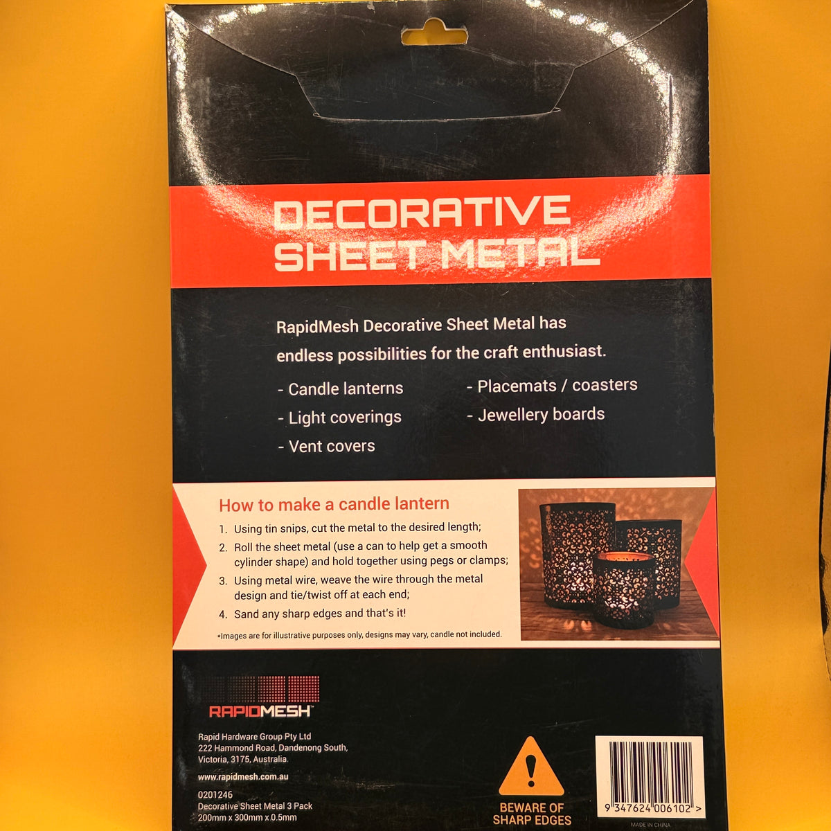 RapidMesh Decorative Sheet Metal Gold 3 Pack