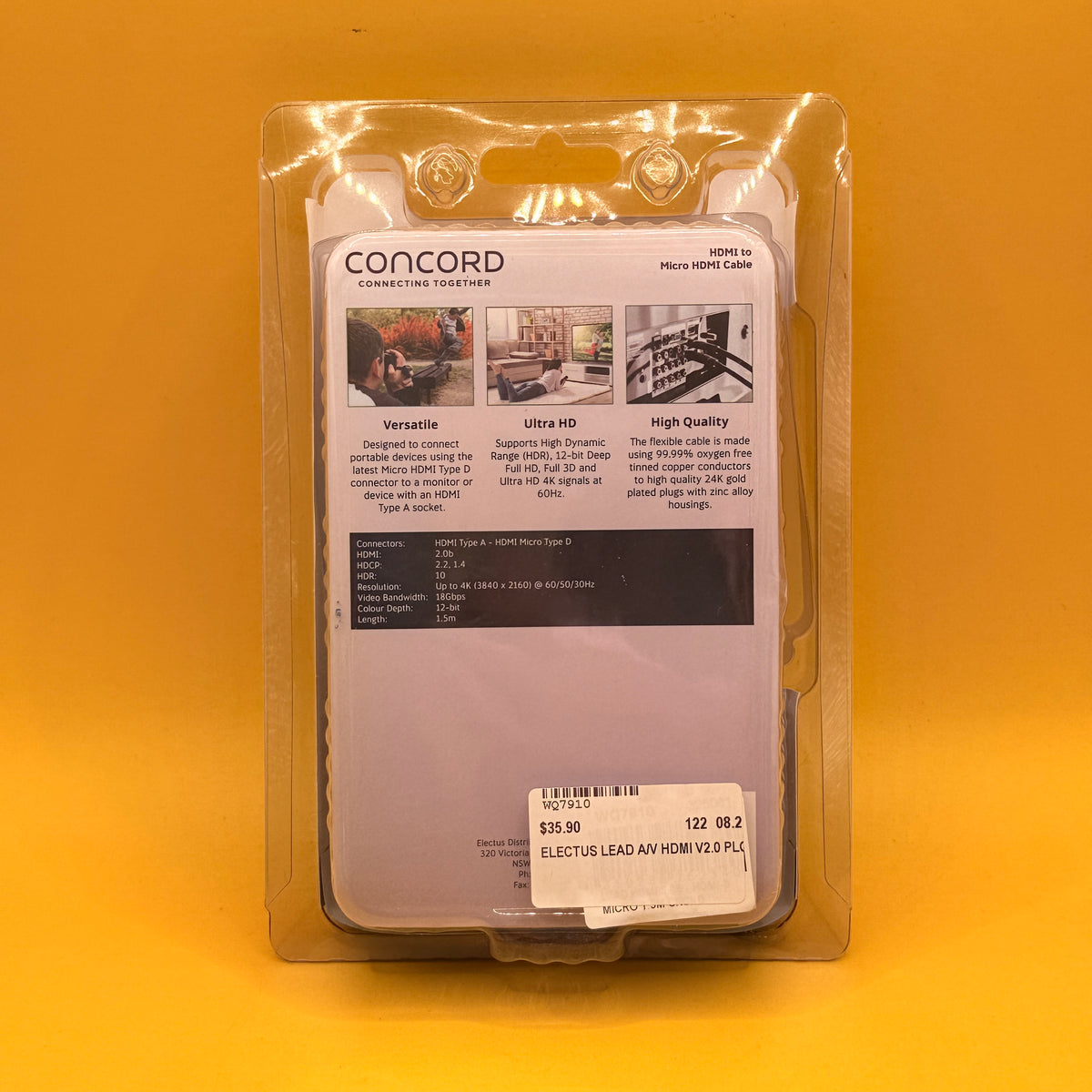 Concord Mini HDMI to HDMI Cable 2m