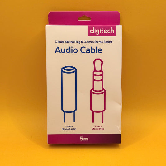 Digitech 3.5mm Socket to Stereo Plug Audio Cable 5m
