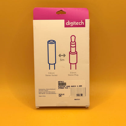 Digitech 3.5mm Socket to Stereo Plug Audio Cable 5m