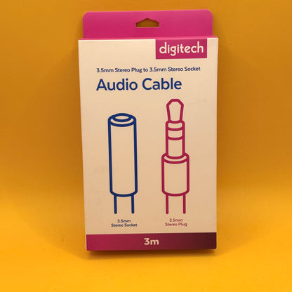 Digitech 3.5mm Socket to Stereo Plug Audio Cable 1m