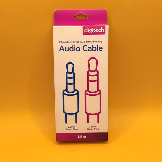 Digitech 2.5mm to 3.5mm Stereo Audio Cable 1.5m