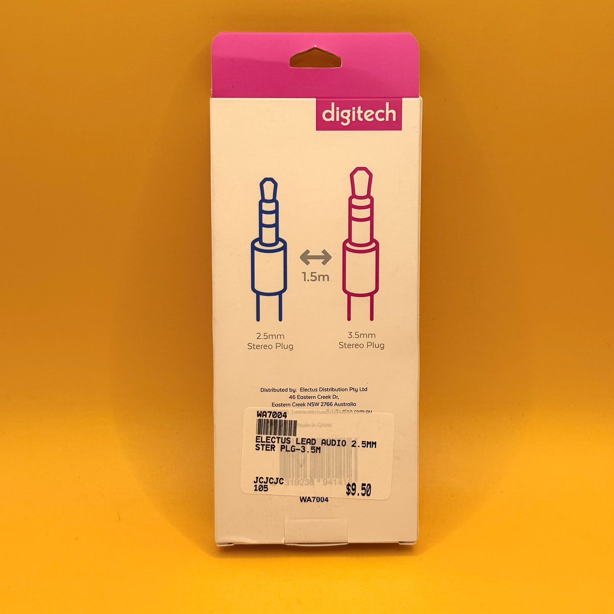Digitech 2.5mm to 3.5mm Stereo Audio Cable 1.5m