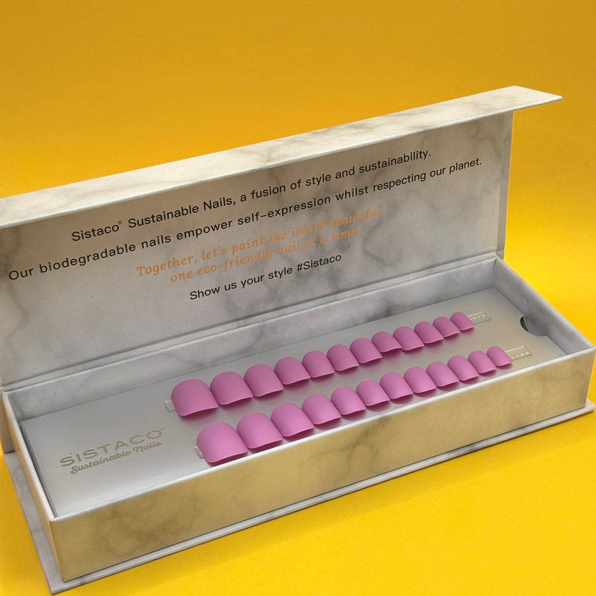Sistaco Press-On Nails Bright Pink