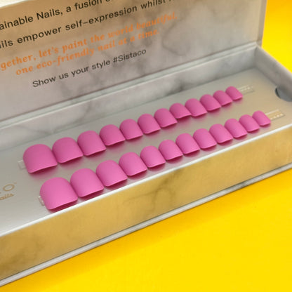 Sistaco Press-On Nails Bright Pink