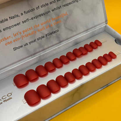 Sistaco Press-On Nails Deep Red