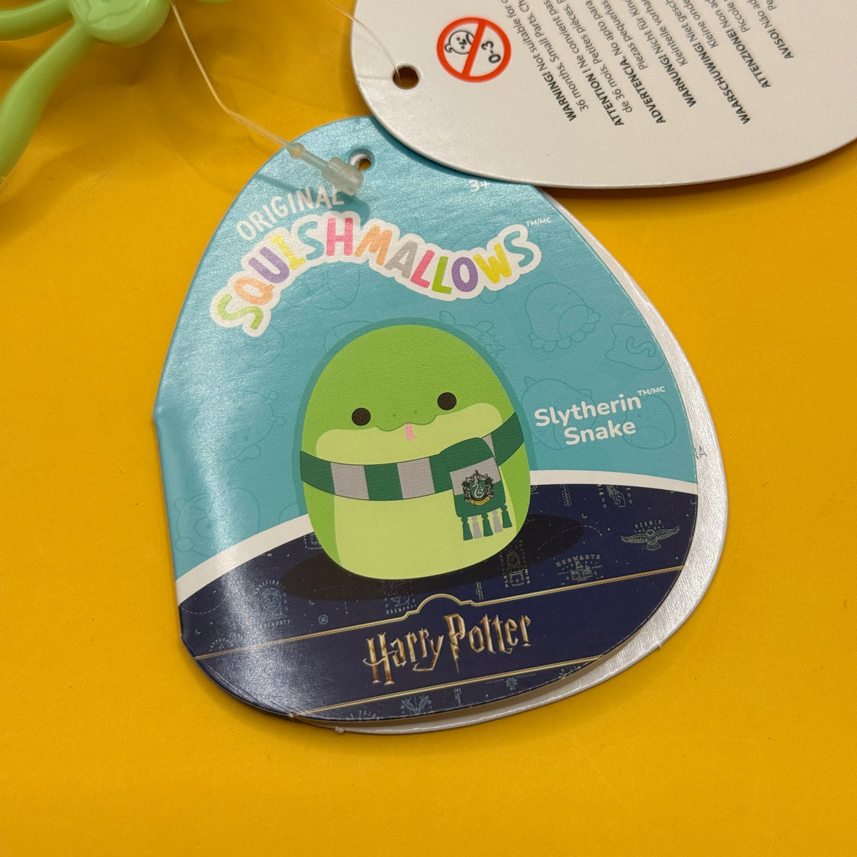 Squishmallows Harry Potter Slytherin Snake Clip-On Plush