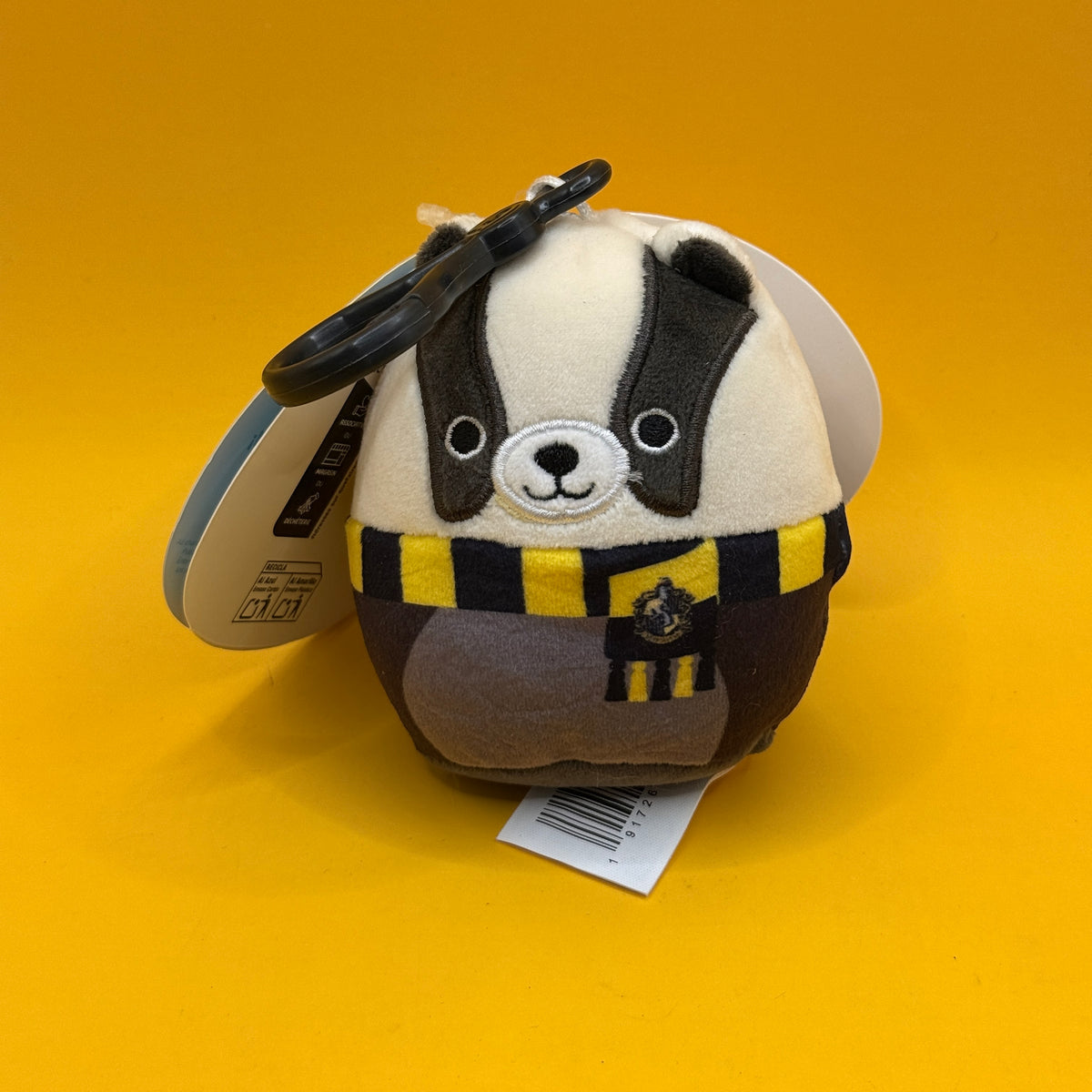 Squishmallows Harry Potter Hufflepuff Badger Clip-On Plush