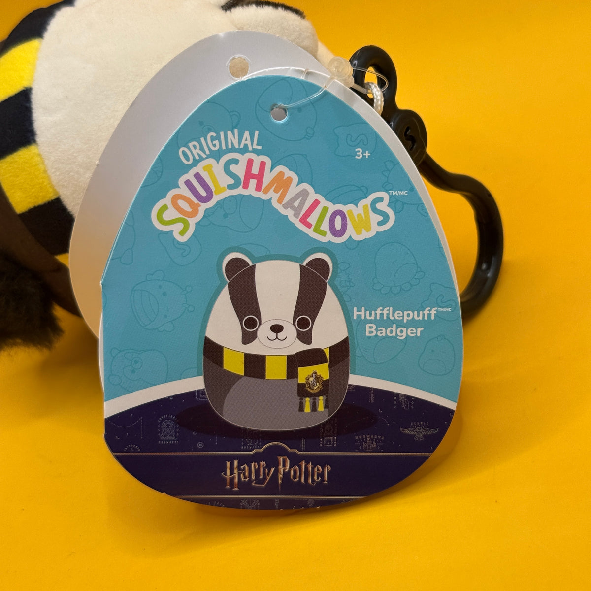 Squishmallows Harry Potter Hufflepuff Badger Clip-On Plush
