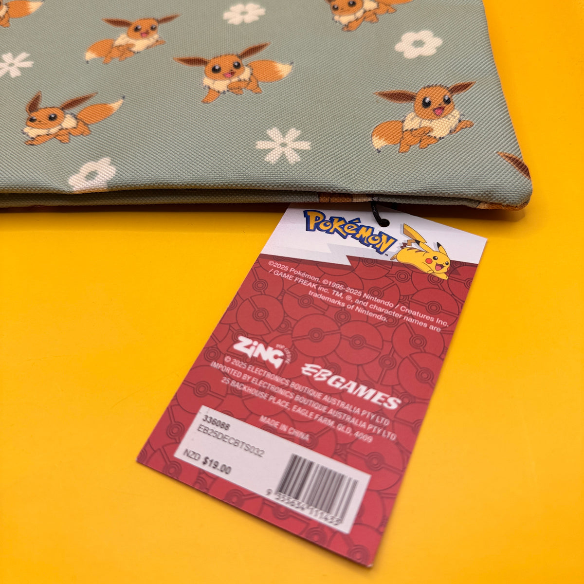 Pokémon Eevee Grey Double Zip Pencil Case