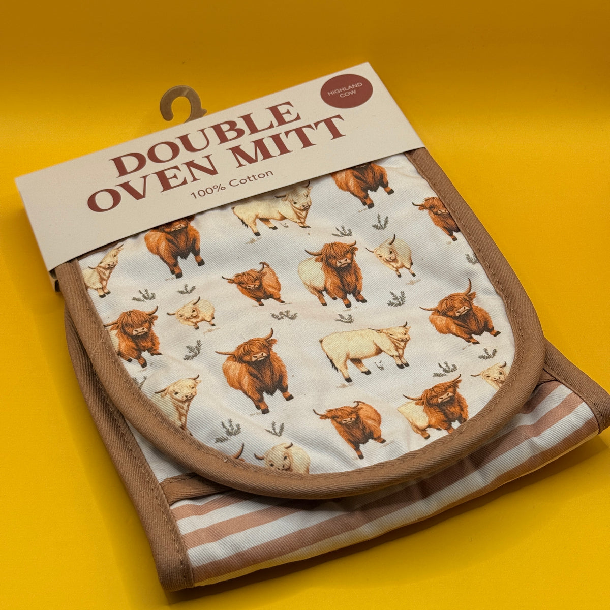 Splosh Highland Cow Double Oven Mitt 100% Cotton
