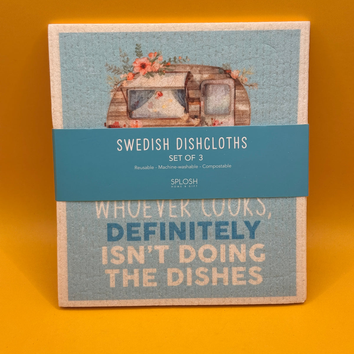 Splosh Caravan Swedish Dishcloths Blue Set of 3