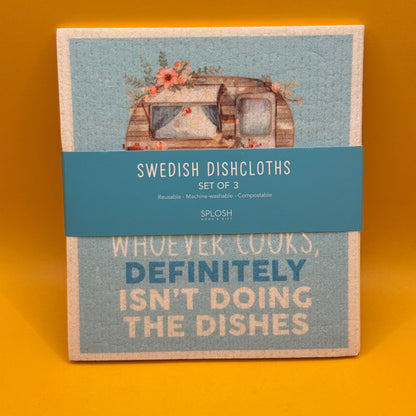 Splosh Caravan Swedish Dishcloths Blue Set of 3