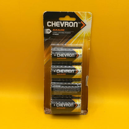 Chevron D Alkaline Batteries 4 Pack