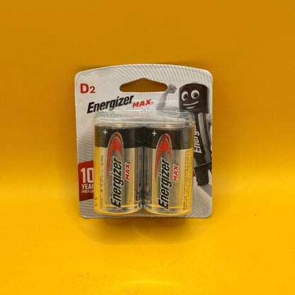 Energizer Max D Alkaline Batteries 2 Pack