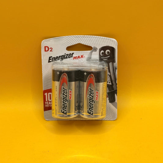 Energizer Max D Alkaline Batteries 2 Pack
