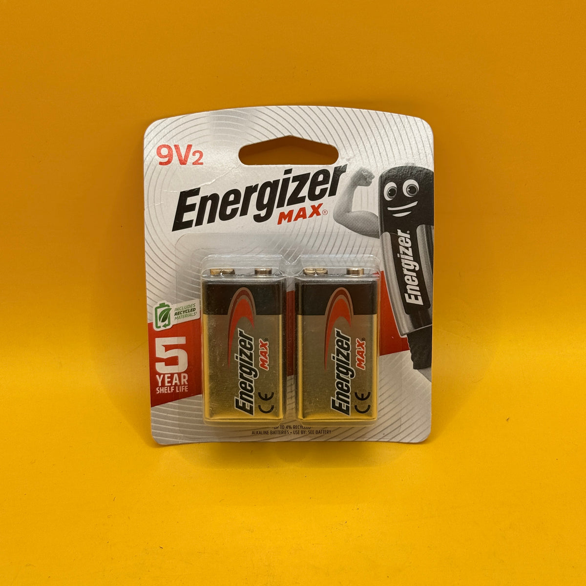 Energizer Max 9V Alkaline Batteries 2 Pack