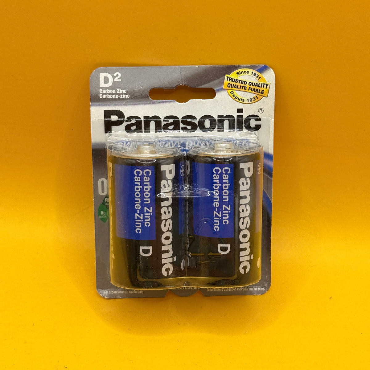 Panasonic D Carbon Zinc Batteries 2 Pack