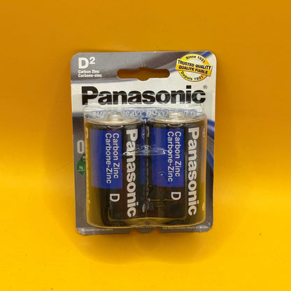 Panasonic D Carbon Zinc Batteries 2 Pack