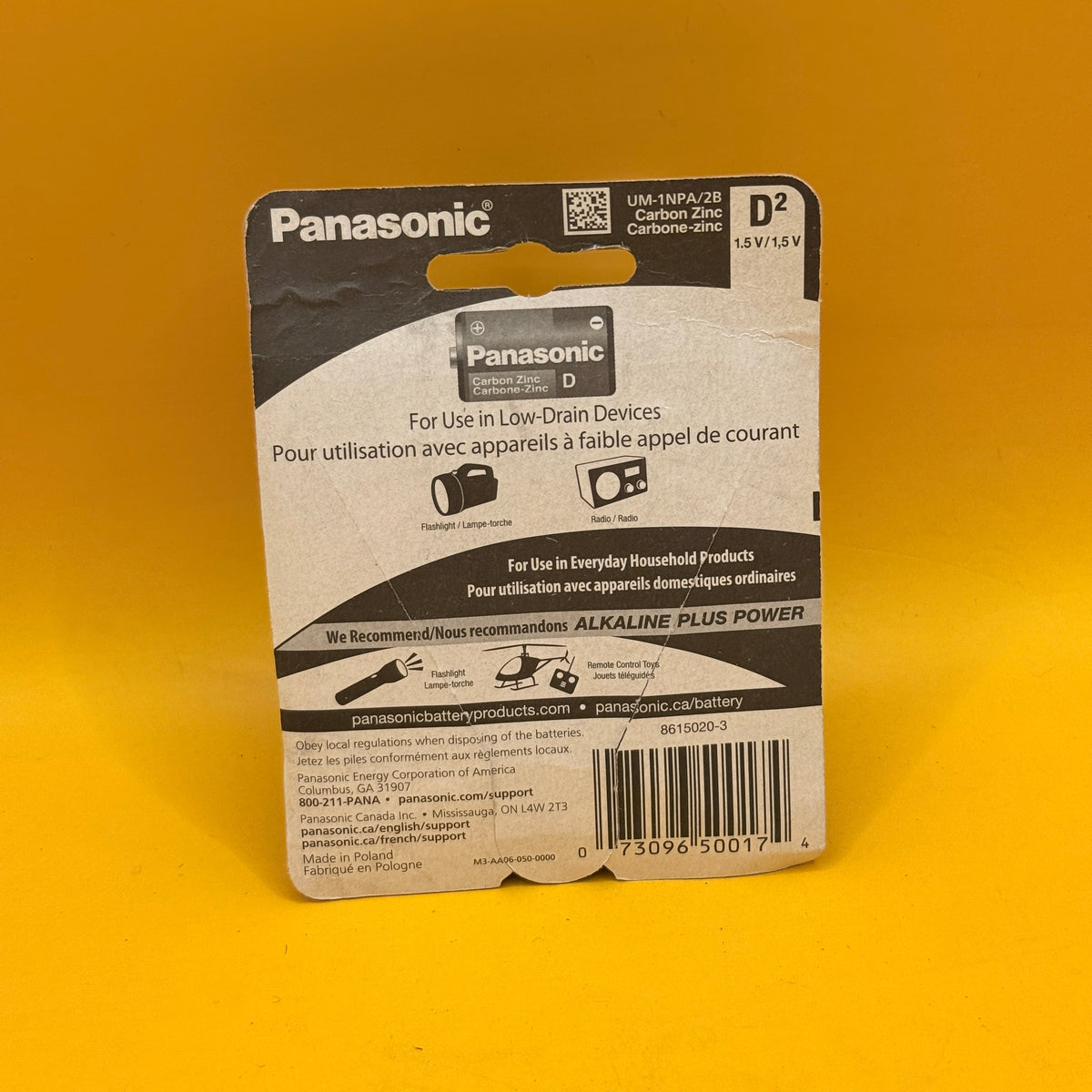 Panasonic D Carbon Zinc Batteries 2 Pack