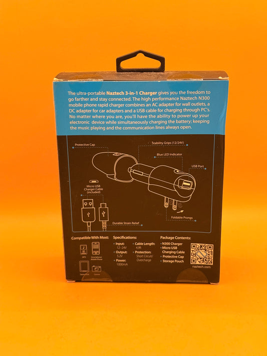 Naztech N300 3-in-1 Micro USB Charger Kit