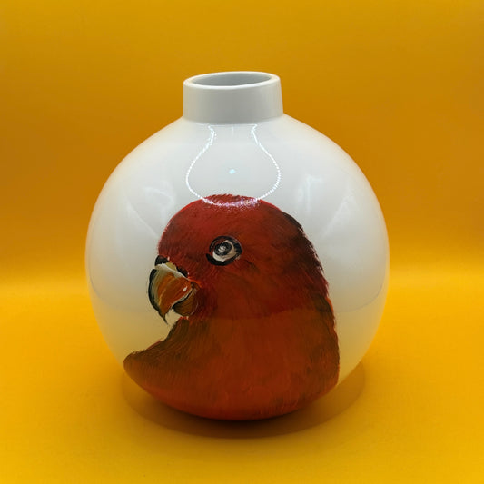 Harper Home Macaw Vase White and Red 16.5 x 16.5 x 16.5 cm