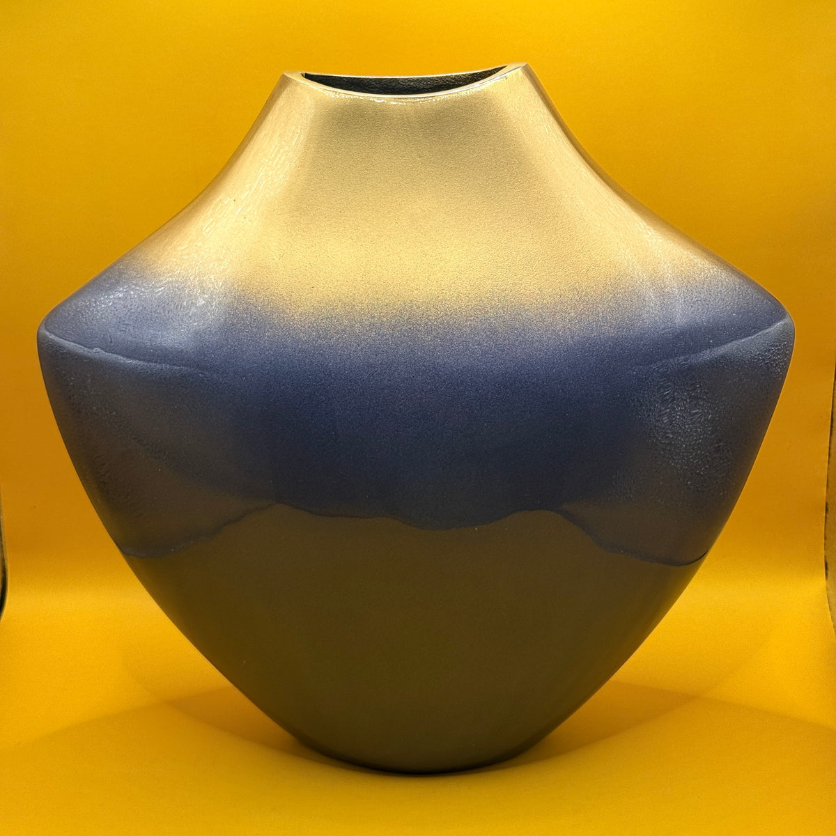 Harper Home Satina Blue and Gold Enamel Vase 29 x 29 x 27.5 cm