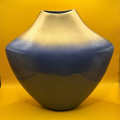 Harper Home Satina Blue and Gold Enamel Vase 29 x 29 x 27.5 cm