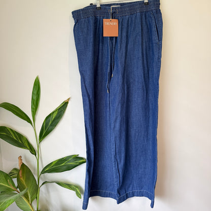 Trenery Pull-On Denim Pants Mid Blue Size 14