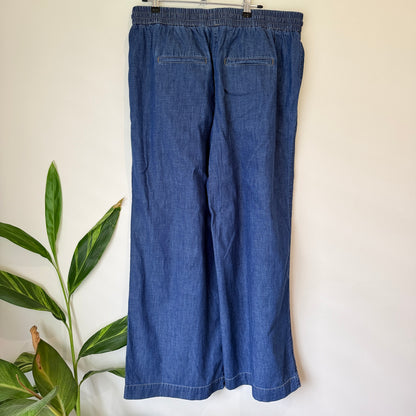 Trenery Pull-On Denim Pants Mid Blue Size 14