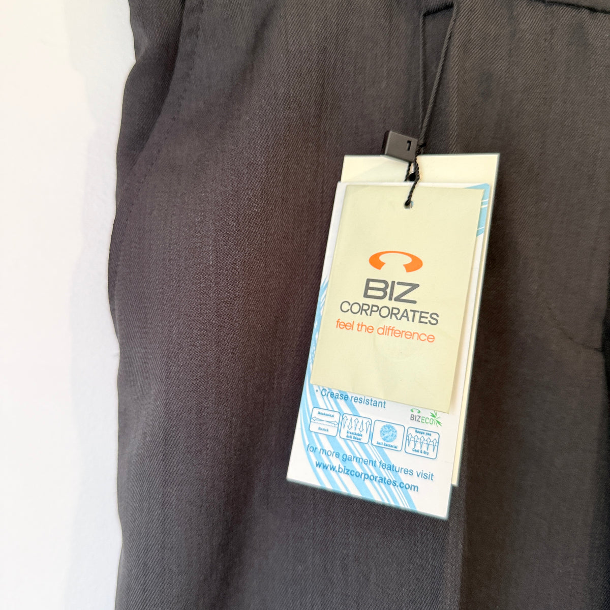 Biz Corporates Cool Stretch Black Suit Trousers with AT Transport Embroidered