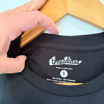 Threadless Snake Graphic T-Shirt Black Size S