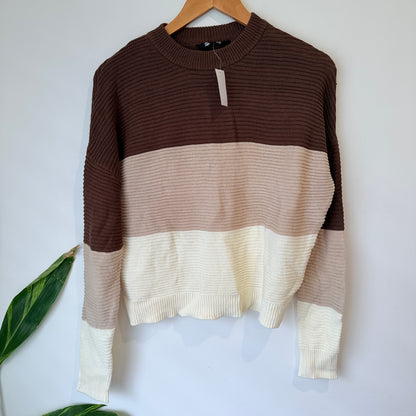Jay Jays Colour Block Cotton Jumper Brown Size XS